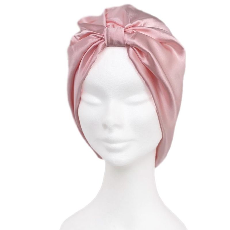 Sove turban i silke-rosa