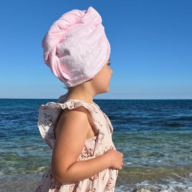 Bambus hårhåndkle - lys rosa