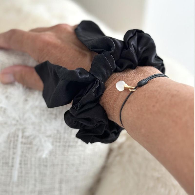 Scrunchies - med sløyfe -sort