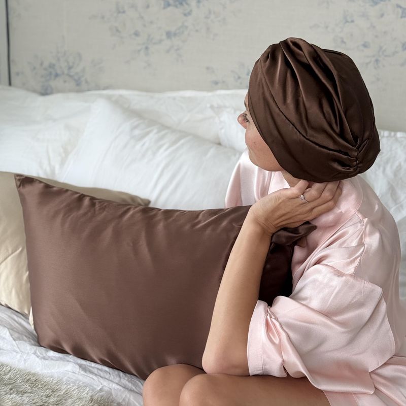 Silke turban-dobbelt silke -sjokolade