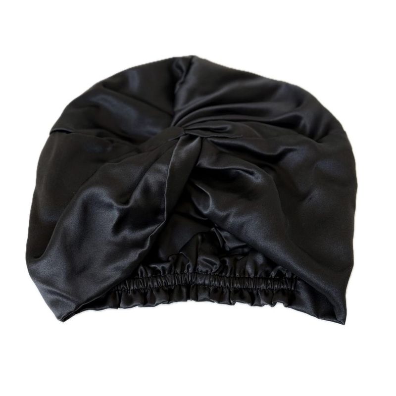 Silke turban - dobbelt silke - sort
