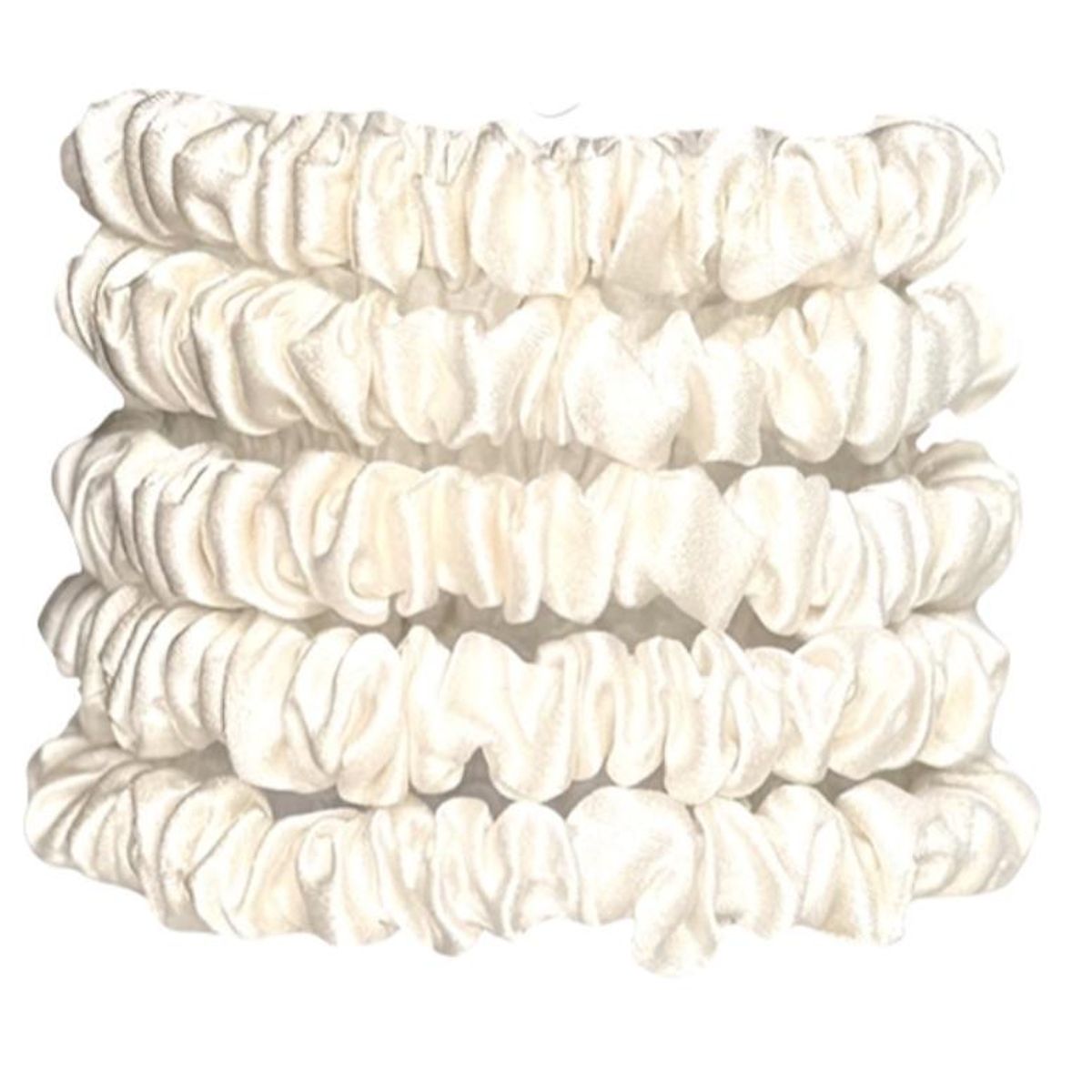 Hårstrikk i silke - hvite